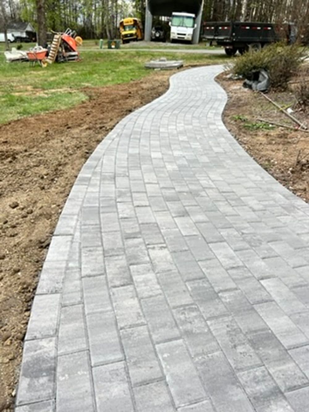 Gallery photos for Brick Entrance Stairs, Paver Walkway and Full Landscaping Overhaul: Image #9