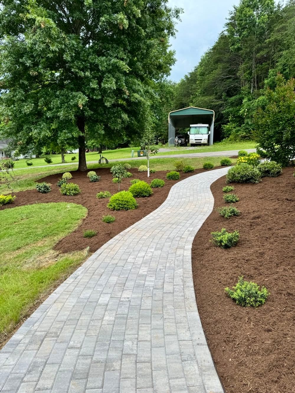 Gallery photos for Brick Entrance Stairs, Paver Walkway and Full Landscaping Overhaul: Image #3