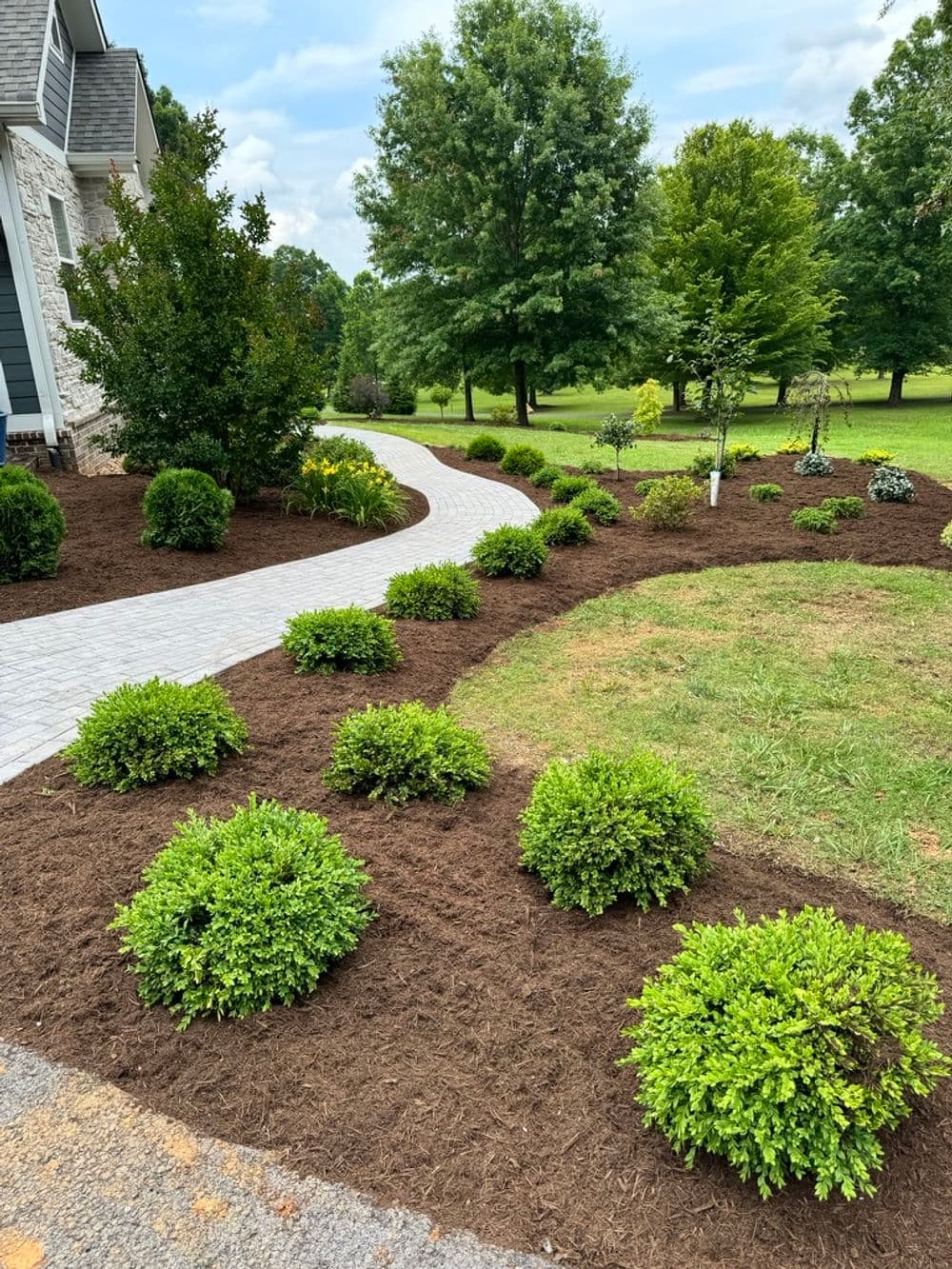 Gallery photos for Brick Entrance Stairs, Paver Walkway and Full Landscaping Overhaul: Image #7