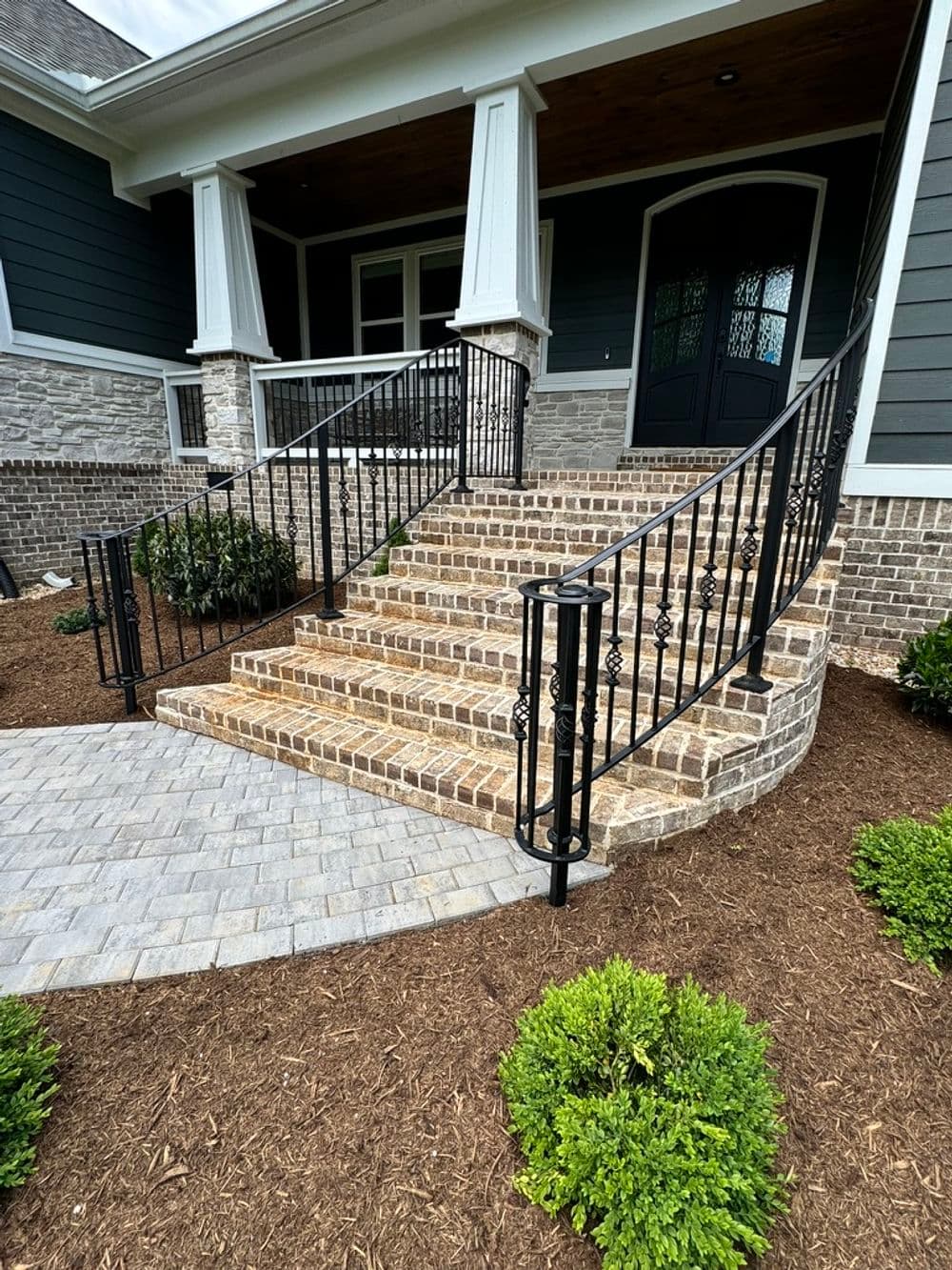 Gallery photos for Brick Entrance Stairs, Paver Walkway and Full Landscaping Overhaul: Image #2