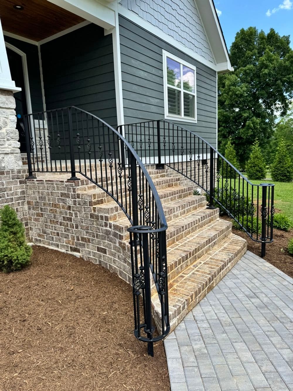 Gallery photos for Brick Entrance Stairs, Paver Walkway and Full Landscaping Overhaul: Image #1